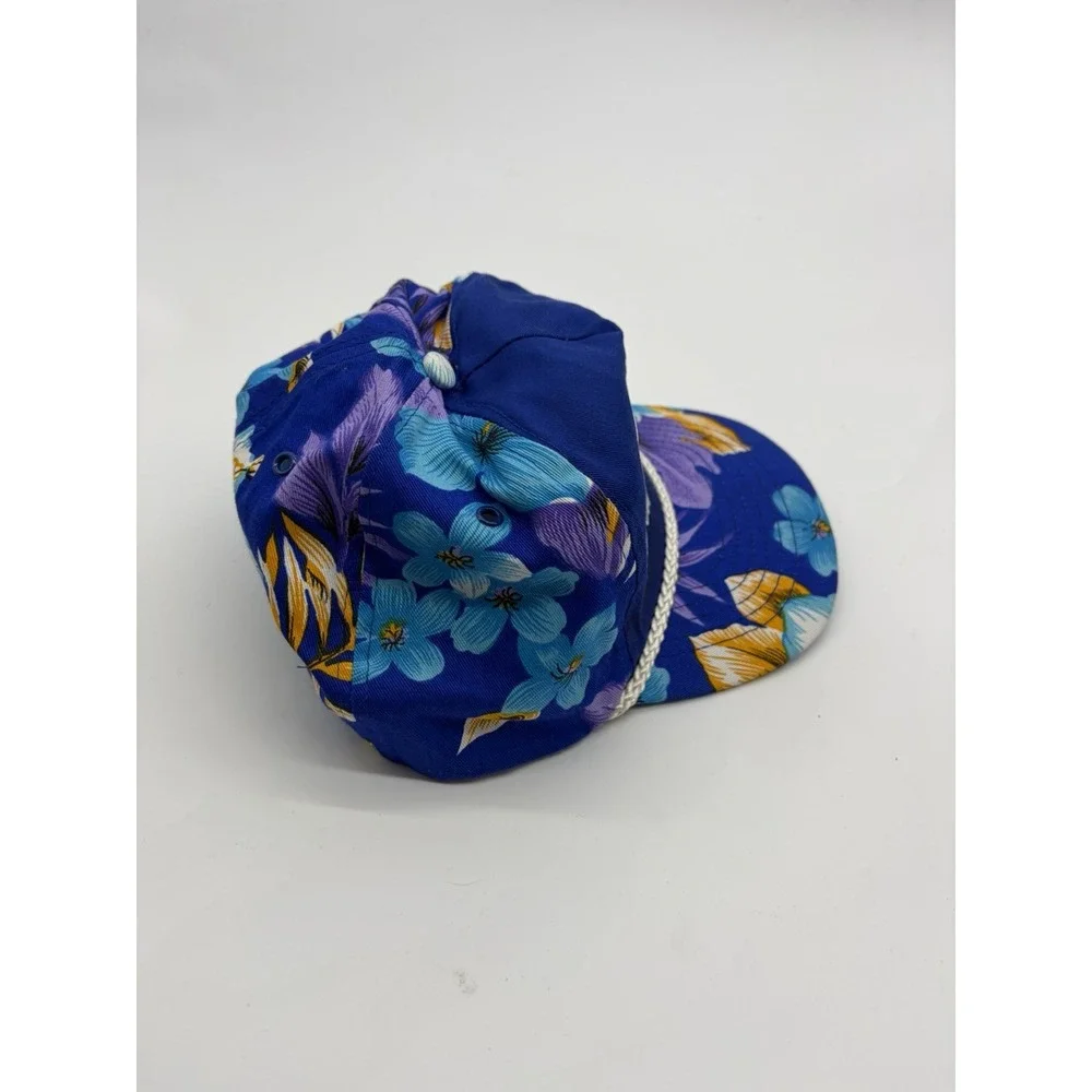 Vtg Floral Roped Snap back Hat Cap- Berlands & Emqlo Carpenters Choice